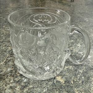 Vintage The Riddler Batman Forever Clear Glass Mug McDonald’s